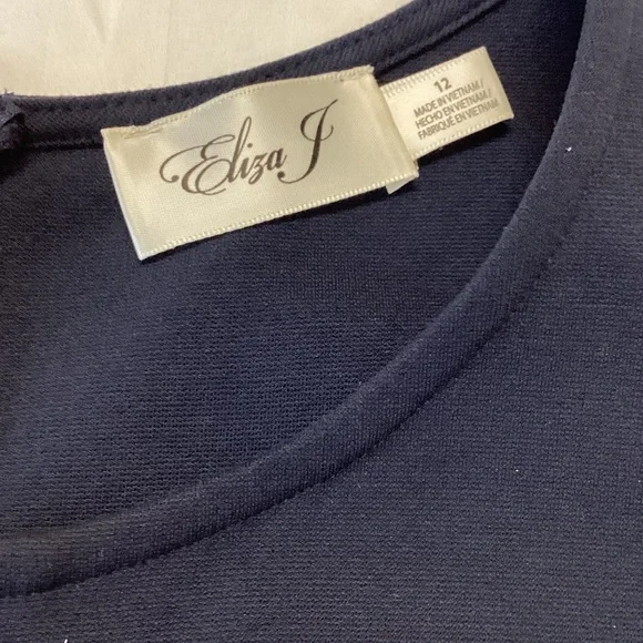 Dark Navy with Lighter Blue Accent Dress - Picture 2 of 3